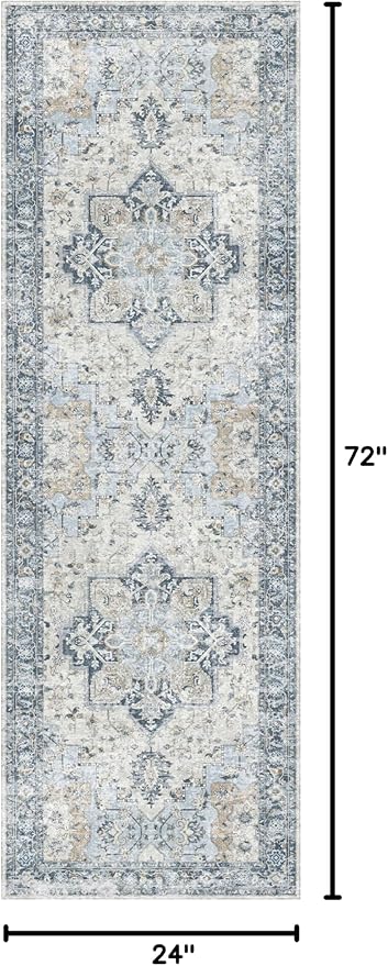 GENIMO Runner Rug 2x6, Machine Washable Runners, Non Slip Vintage Hallway - Image 2
