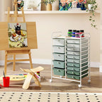 COSTWAY 15-Drawer Rolling Storage Cart, Mobile Utility Cart - Image 8