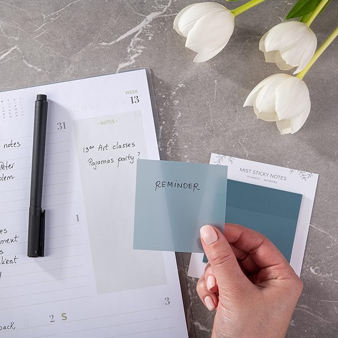 DiverseBee 50 Sheets Pastel Transparent Sticky Notes, 3x3” Clear Sticky Tabs - Image 4