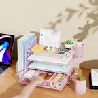 Marbrasse Desk Organizer and Accessories，4-Tier Paper Letter Tray Organizer - Image 7