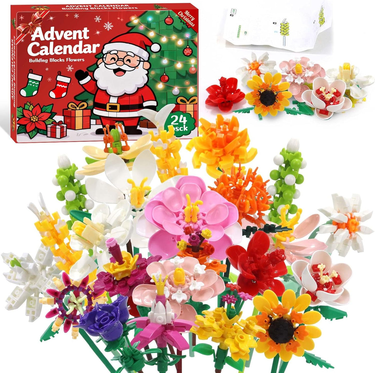 Flower Advent Calendar 2026 – 24-Day Christmas Countdown Building Set