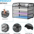 Marbrasse 2 Pack 4 Tier Paper Organizer Letter Tray - Image 4