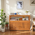 devoko acacia wood outdoor storage cabinet,waterproof potting table on a desk or shelf