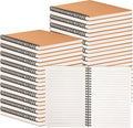 miikoul 100 Packs A5 Spiral Lined Notebooks, Kraft Paper Cover, 60 Sheets/120