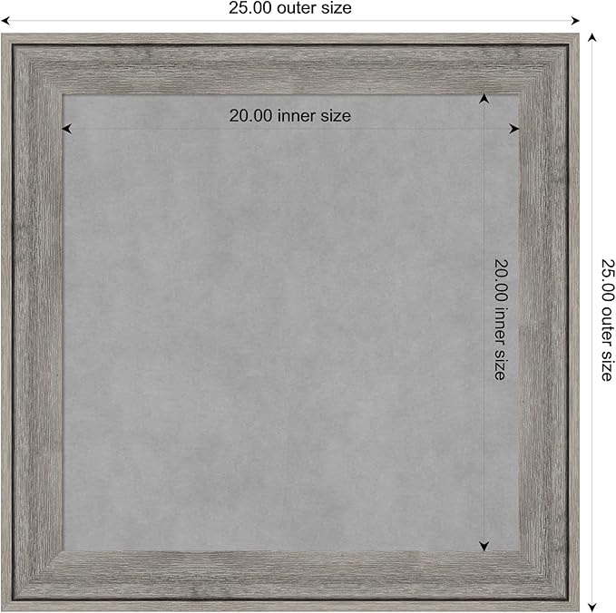 Amanti Art Grey Framed Magnetic Board 25x25 Medium Vision Board - Image 3