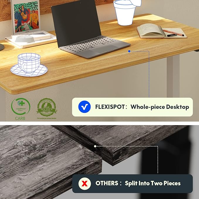 FLEXISPOT E6 3-Stage Dual Motor 60 x 24 Electric Standing Desk Sit Stand Up Desk - Image 5