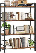 4 Tier Bookshelf 31.49" Width, Tall Book Shelf Storage and Organization by Homeiju