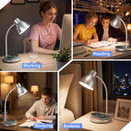led desk lamp for home office with wireless, front angle view