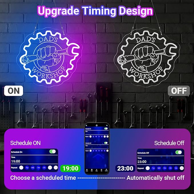 Custom Garage Neon Signs, Personalized Garage LED Signs - Image 6