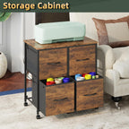 higdbfe 4 drawer lateral file cabinet, mobile filing, front angle view