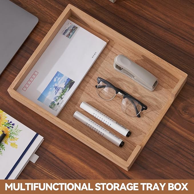 Kirigen Wood Letter-Size Tray Single-Tier- Wooden Tones Collection Front-Load - Image 7