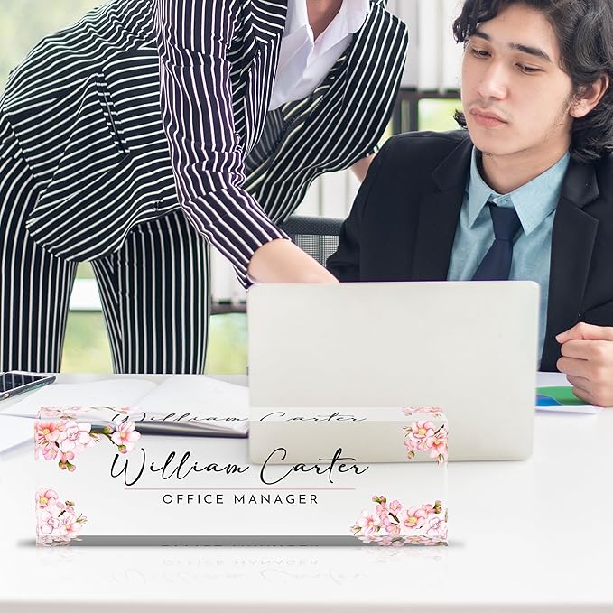 Personalized Name Plate for Desk Custom Acrylic Desk Name Plate Custom Employee - Image 2