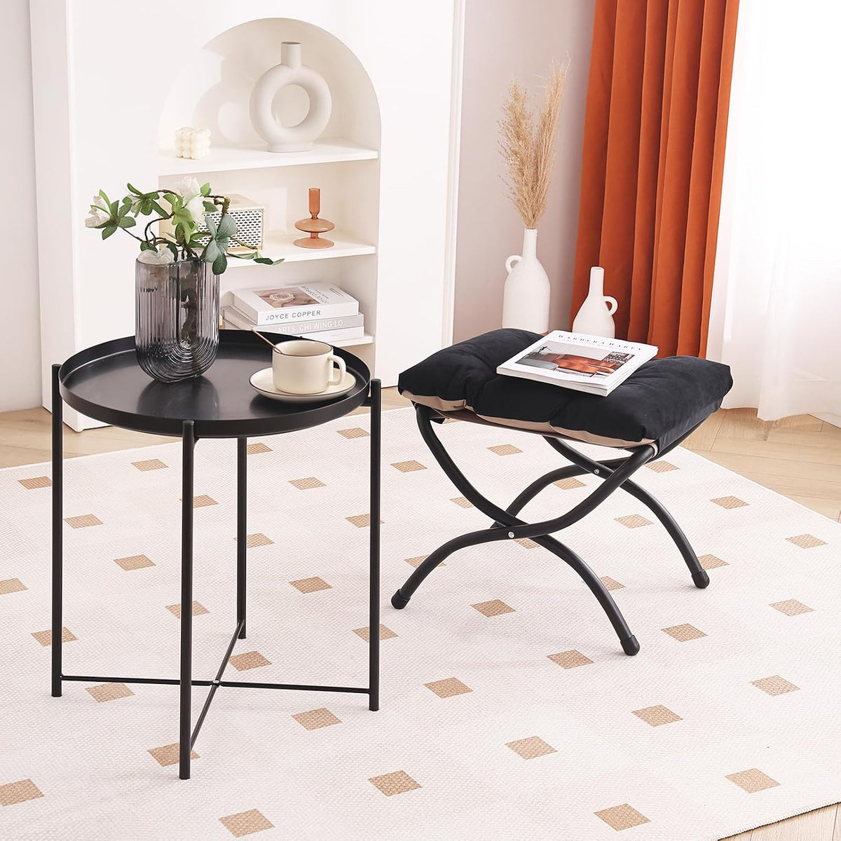 LITA Folding Ottoman, Foldable Footrest Stool, Portable Small Foot Stool for ...