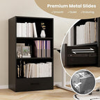 LOKO 4-Tier Bookcase with Storage Drawer, Modern Organizer Display Storage - Image 6