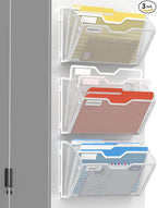 Docnest 3 Tier 3 Pack Magnetic Wall Mounted File Holders, Mesh Letter Organizer by DocNest