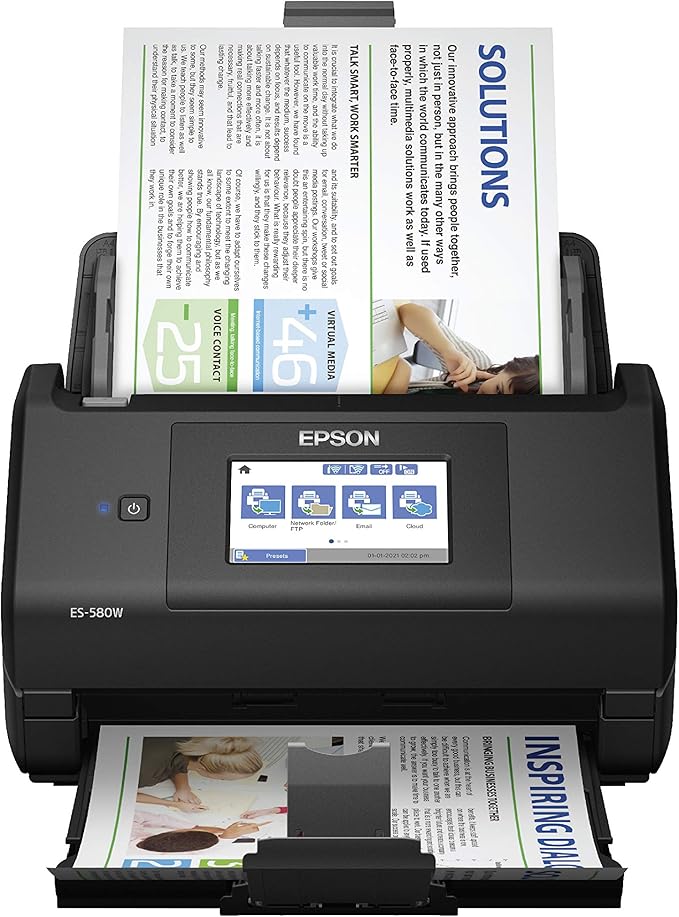 Epson Workforce ES-580W Wireless Color Duplex Desktop Document Scanner by Amazon+Renewed