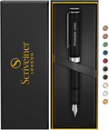 Scriveiner Personalized Luxury EDC Fountain Pen, Stunning Matt Black Pocket Pen