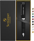 Scriveiner Personalized Luxury EDC Fountain Pen, Stunning Matt Black Pocket Pen by Scriveiner