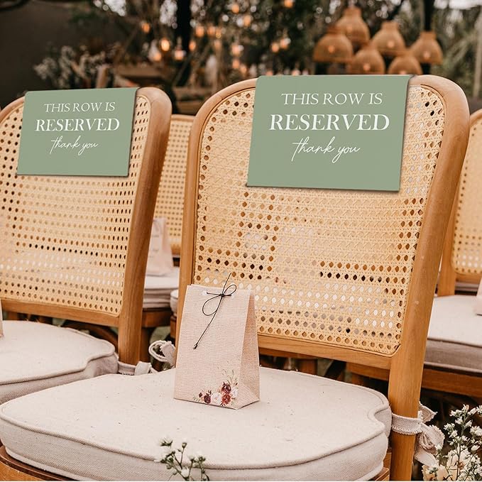 ChissNook Reserved Seating Chair Signs, This Row Is Reserved Pew Cloths Seating - Image 5