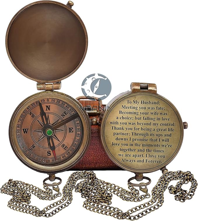 Engraved Compass, Gift for Husband, Anniversary, Wedding Gift for Him, Long - Image 5