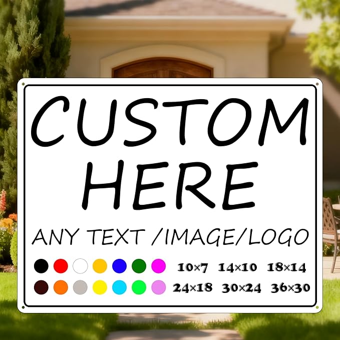 Custom Signs Outdoor-30×24inches-Large size, Prefabricated holes, by HKSIGNS
