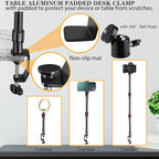 DImotliyor Overhead Camera Mount Desk Stand, 3-Section Flexible Detachable - Image 3