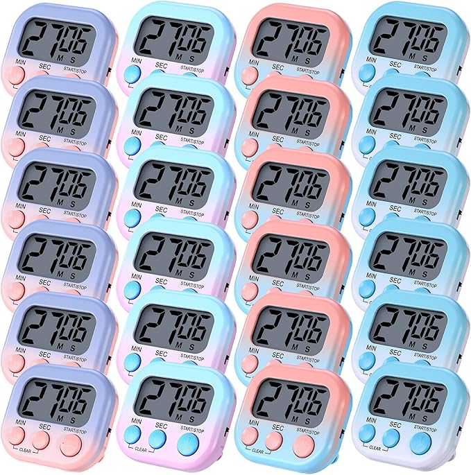 Weewooday 24 Pcs Digital Kitchen Timer Magnetic Timer Bulk On/Off Switch Minute by Weewooday