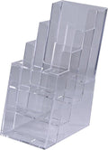 Clear-Ad - LHF-S104 - Acrylic Slant Back 4 Tier Trifold Brochure Display - by Clear-Ad