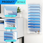 GDINDINFAN Hanging Wall File Organizer 10 Tier Wall Mounted File Holder - Image 4