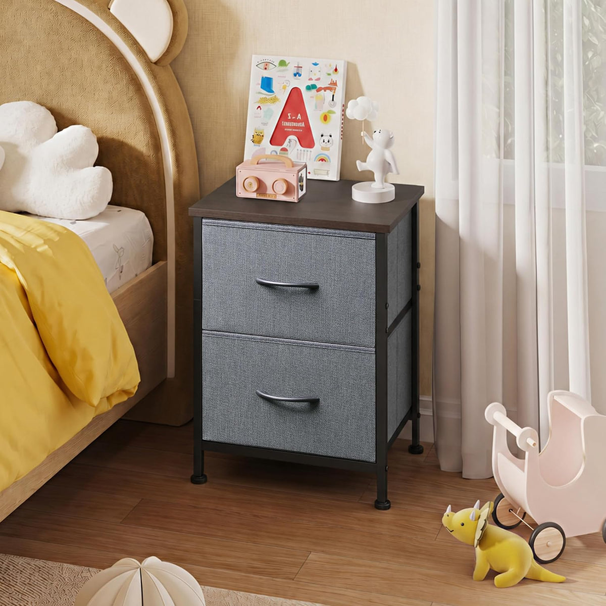 WLIVE Nightstand, 2 Drawer Dresser for Bedroom, Small Dresser with 2 Drawers,...