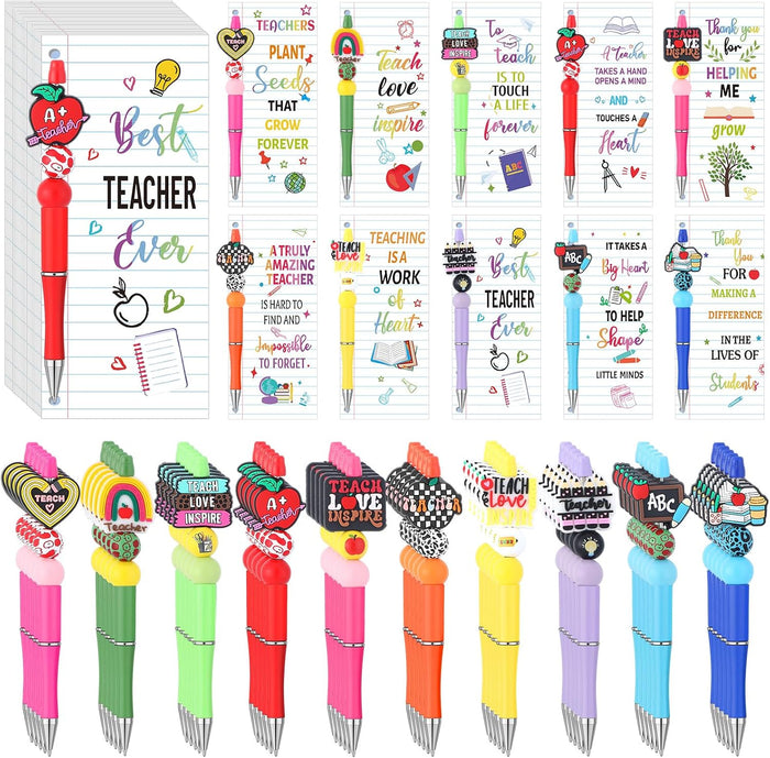 50 Sets Teacher Pen Kits: Teacher DIY Refillable Beadable Pens Set