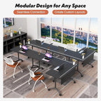 Goakwwuz Conference Room Table, Folding Conference Tables, Thicken Grey Tabletop - Image 4