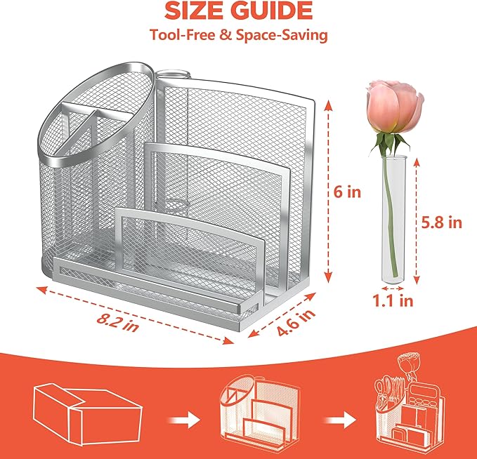 OrgMate 3 Compartment Pen Holder - Image 2