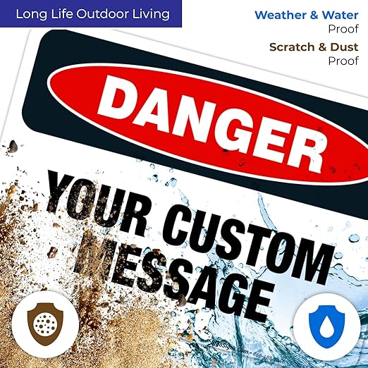 Custom Danger Sign, OSHA Sign, 10x7 Inches, 4 Mil Vinyl Decal Stickers Weather - Image 5