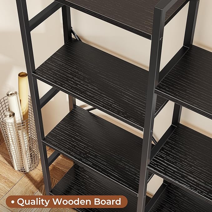 SUPERJARE Triple 4 Tier Bookshelf, Bookcase - Image 6