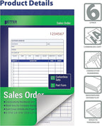 Better Office Products Large Sales Order Books, 6 Pack, 2-Part Carbonless - Image 3