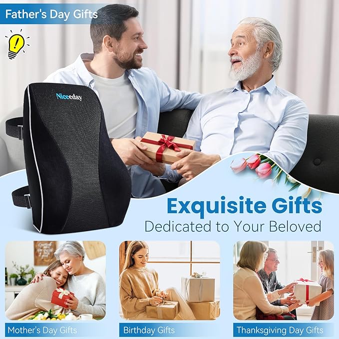 Niceeday Lumbar Support Pillow for Office Chair Car Back Support Pillow - Image 4