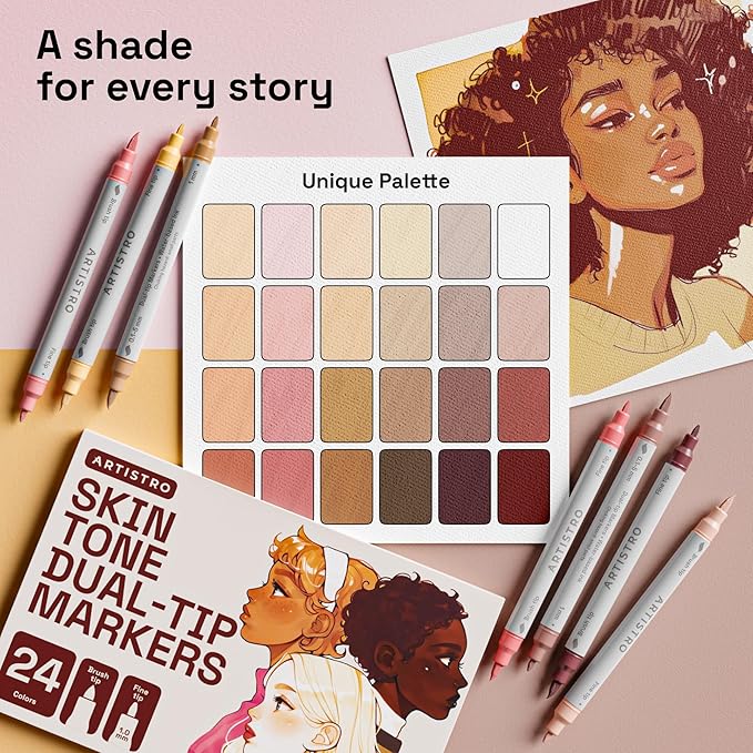 ARTISTRO 24 Skin Tone Acrylic Paint Markers - Image 2