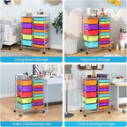 Giantex 15-Drawer Organizer Cart Office School Storage Cart Rolling Drawer Cart - Image 9