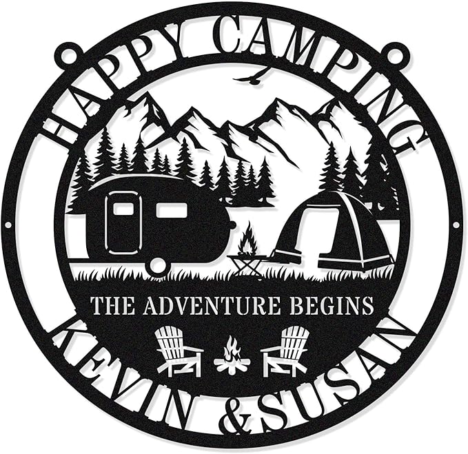 Custom RV Camping Metal Sign for Camper Decor, Personalized Name Sign for by HYTSIGN