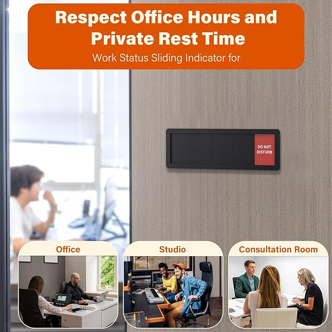 2PK Office Door Signs 5 Options Do Not Disturb, Please Knock, In A Meeting - Image 5