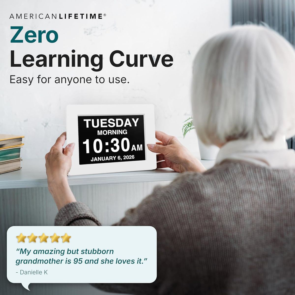 American Lifetime New 2026 Dementia Clock Large Digital Clock for Seniors, La...