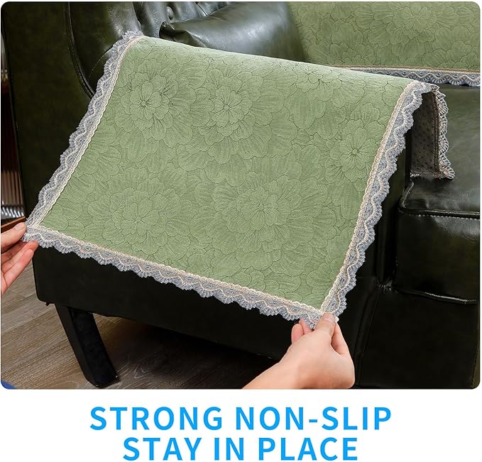 MINJIATEX Couch arm Covers, Non-Slip lace Sofa arm Covers Set of 2 Washable - Image 4