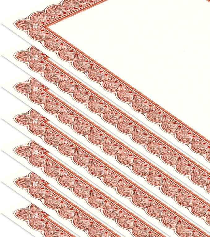 Elite Red & White Parchment Certificate Papers - Image 4