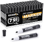 Ezzgol Dry Erase Markers Bulk, 72 Pack Black Low Odor Whiteboard Markers by Ezzgol