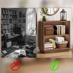 ChooChoo 2-Tier Bookcase, Small Wooden Bookshelf, Farmhouse Bookshelf - Image 8