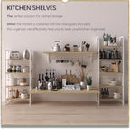 4NM No Assembly Folding Bookshelf Storage Shelves 4 Tiers Vintage Bookcase - Image 4
