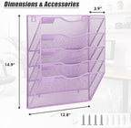 EASEPRES 5 Pocket Mesh Hanging Wall File Organizer, Wall Mounted Mail Paper - Image 2