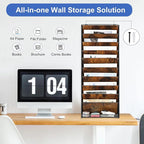 Solinxe 10-Tier Wall File Organizer, Wood Mail Organizer Wall Mounted Paper - Image 2