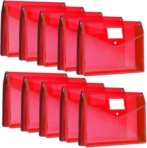 10 Pieces Plastic File Folders Envelope Expanding File Wallet Organizer by Epakh
